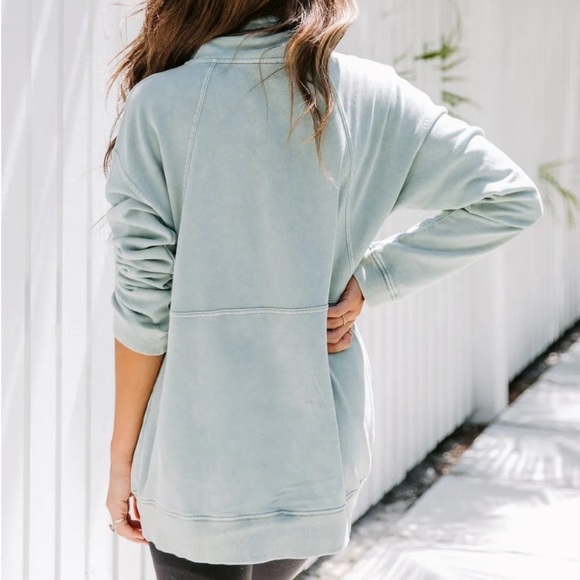 ViciCollection, Hem and Thread, Long Weekend Oversized Half Zip Sweater - Picture 4 of 9